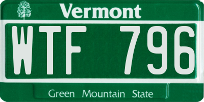 VT license plate WTF796