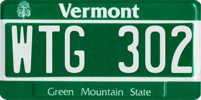 VT license plate WTG302