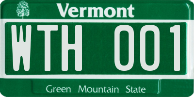 VT license plate WTH001