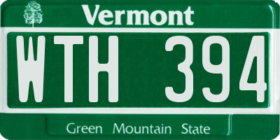 VT license plate WTH394