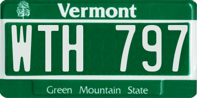 VT license plate WTH797