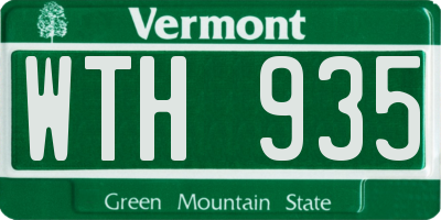 VT license plate WTH935
