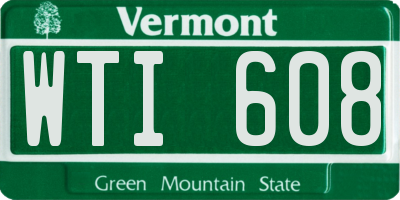 VT license plate WTI608
