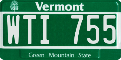 VT license plate WTI755