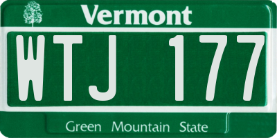 VT license plate WTJ177