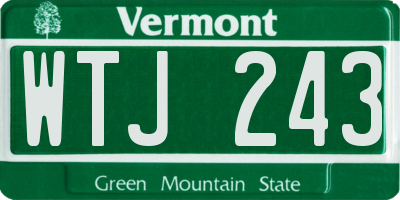 VT license plate WTJ243