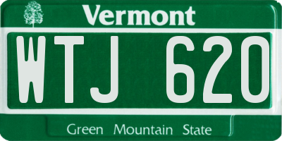 VT license plate WTJ620