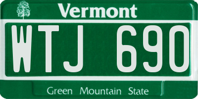 VT license plate WTJ690