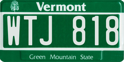VT license plate WTJ818
