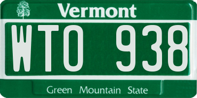 VT license plate WTO938
