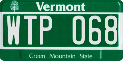 VT license plate WTP068