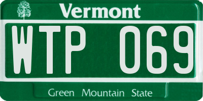 VT license plate WTP069