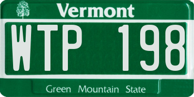 VT license plate WTP198