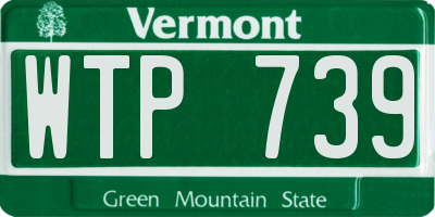 VT license plate WTP739