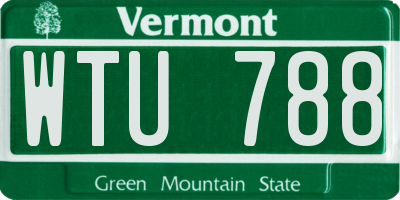 VT license plate WTU788