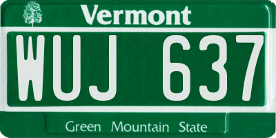 VT license plate WUJ637