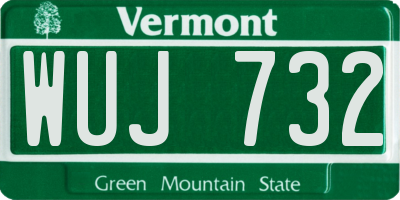 VT license plate WUJ732
