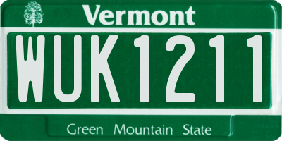 VT license plate WUK1211