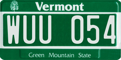 VT license plate WUU054