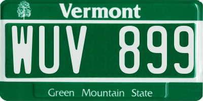 VT license plate WUV899