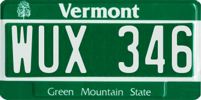VT license plate WUX346