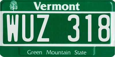 VT license plate WUZ318