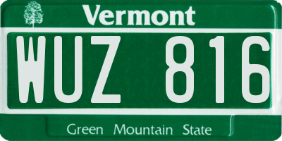VT license plate WUZ816