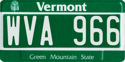 VT license plate WVA966