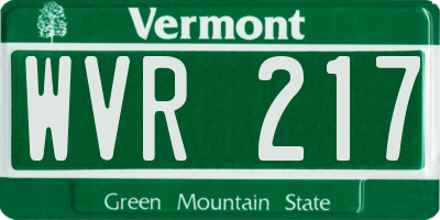 VT license plate WVR217