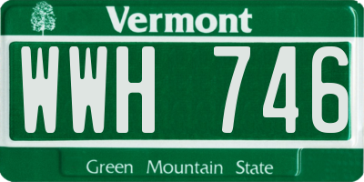 VT license plate WWH746