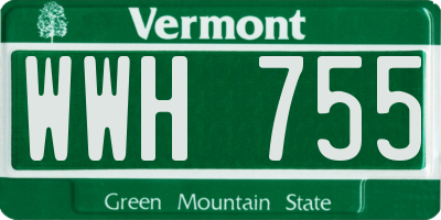 VT license plate WWH755