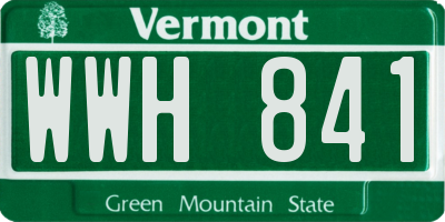 VT license plate WWH841