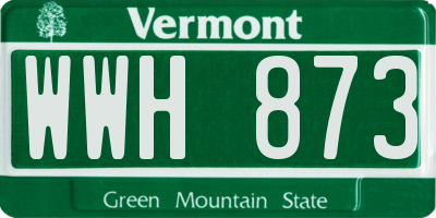 VT license plate WWH873
