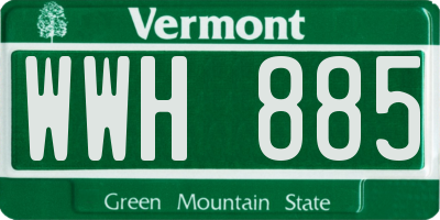 VT license plate WWH885