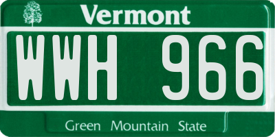VT license plate WWH966