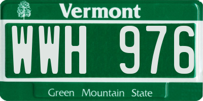 VT license plate WWH976