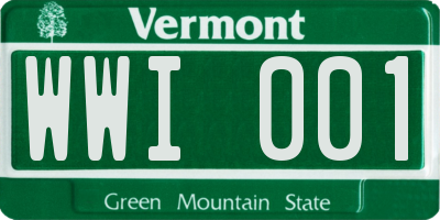VT license plate WWI001