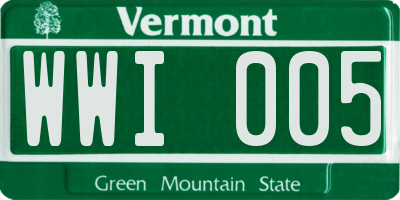 VT license plate WWI005