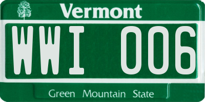 VT license plate WWI006