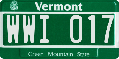VT license plate WWI017