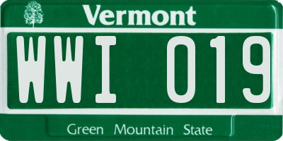 VT license plate WWI019