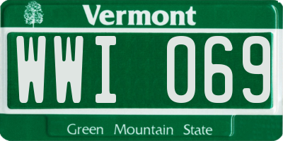 VT license plate WWI069