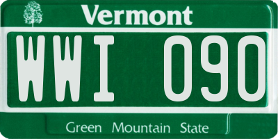 VT license plate WWI090