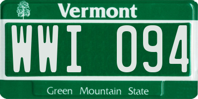 VT license plate WWI094