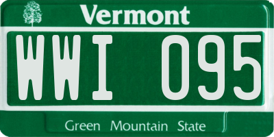 VT license plate WWI095