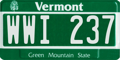 VT license plate WWI237