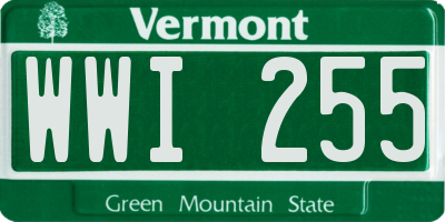 VT license plate WWI255