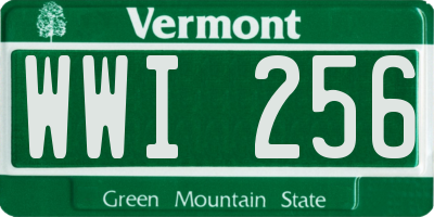 VT license plate WWI256