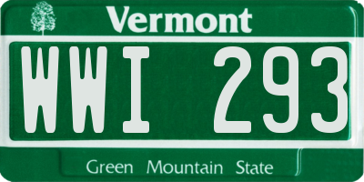 VT license plate WWI293