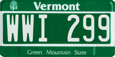 VT license plate WWI299
